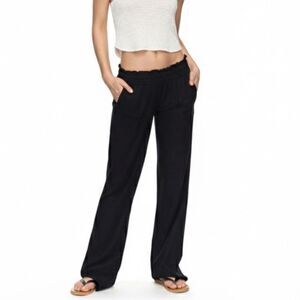 Roxy Oceanside Linen Wide Leg Pants Women’s Large Beach Pool Vacation Summer